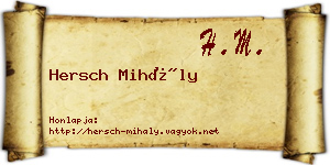 Hersch Mihály névjegykártya
